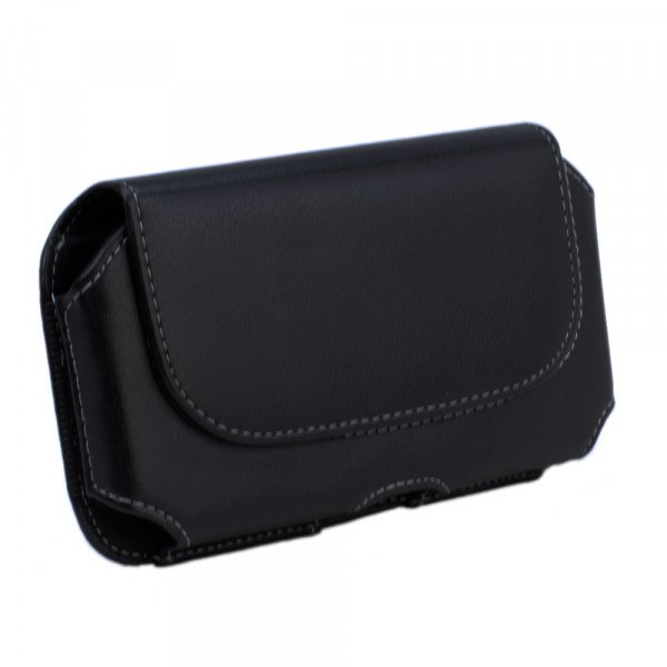 Wholesale Horizontal Universal Tuff Belt Clip Pouch Large 21 (Black)